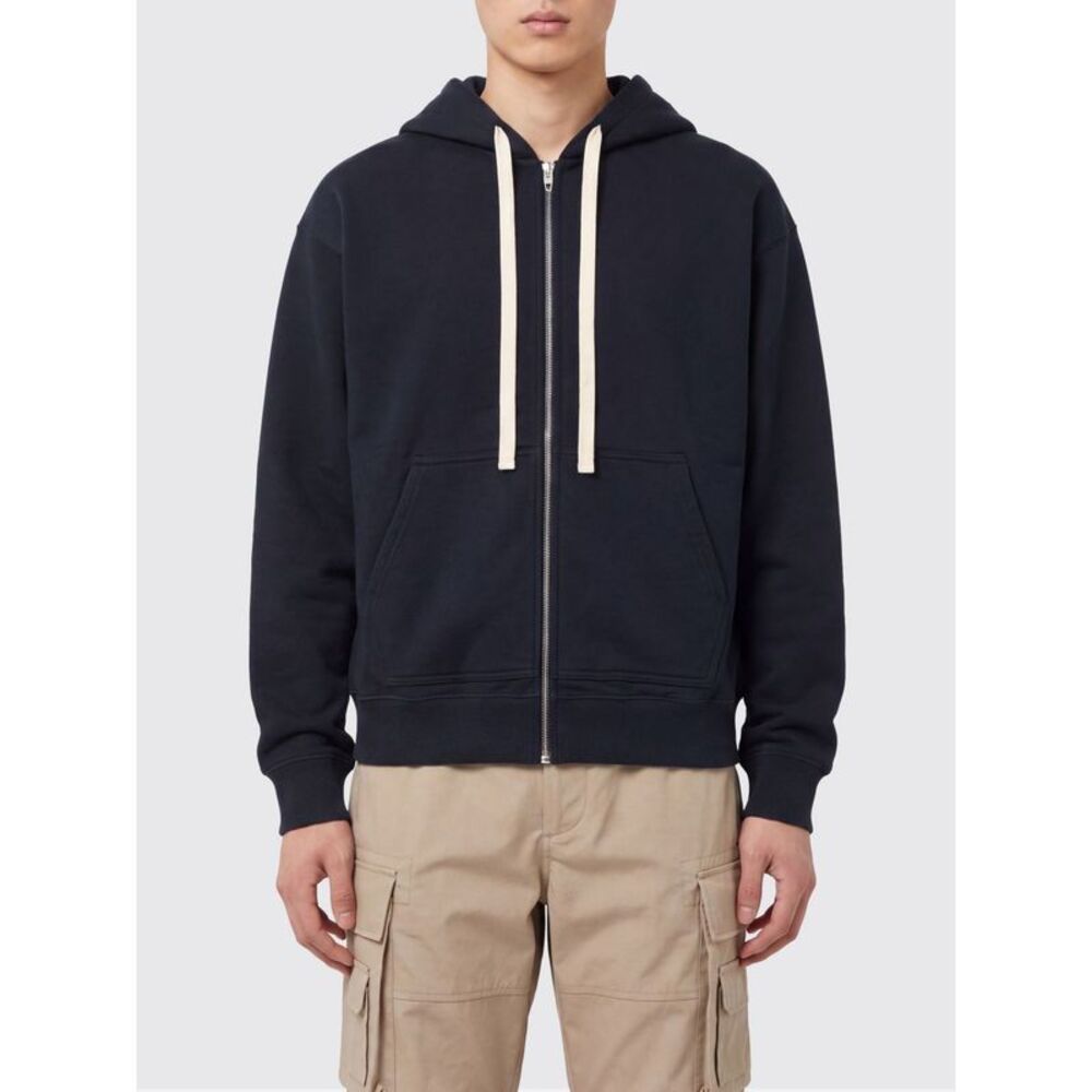 Jil Sander Men Jil Sander Two-Tone Pure Cotton Zip-Up Hoodie